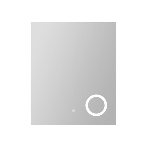 Miroir rectangulaire blanc antibuée à DEL Lily 30 x 35 po pour