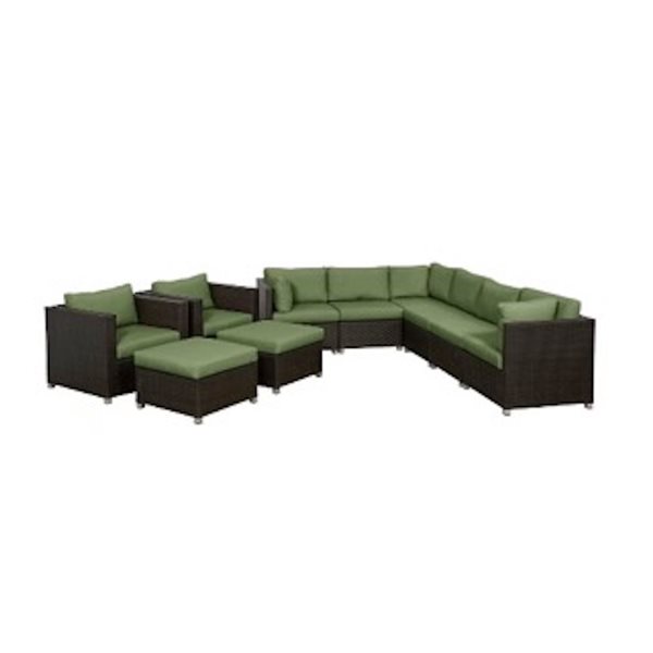Think Patio Innesbrook 10Piece Brown Patio Conversation Set with Green