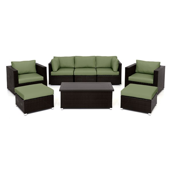 Think Patio Innesbrook 8Piece Brown Outdoor Conversation Set with