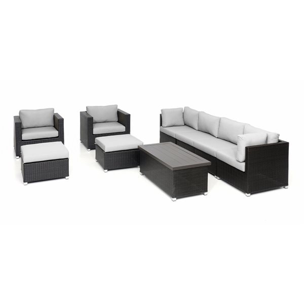 Think Patio Innesbrook 9Piece Brown Outdoor Conversation Set with Grey