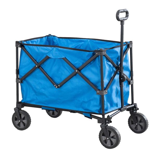 Sunjoy Odell Blue Collapsible Folding Wagon Cart with Wheels A408000900 ...