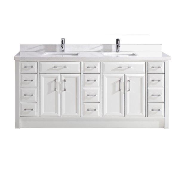 Spa Bathe Calumet 75-in Pepper Gray Double Sink Freestanding Vanity w ...