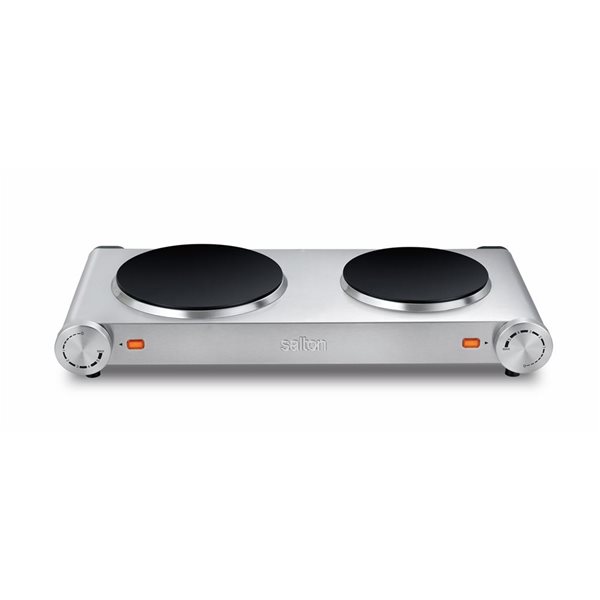 Salton Stainless Steel Portable Infrared Double Cooktop HP1269 RénoDépôt