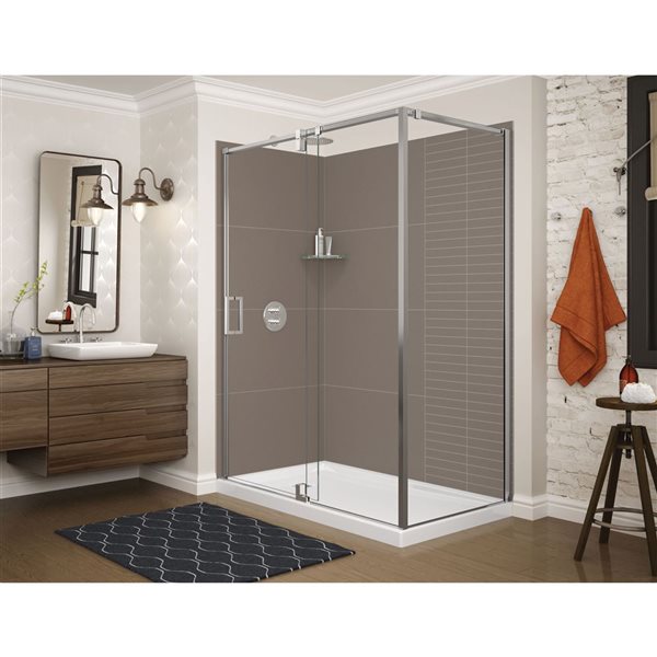 Ensemble De Murs Pour Douche En Coin Maax Utile Taupe Deux Pi Ces En Composite R No D P T