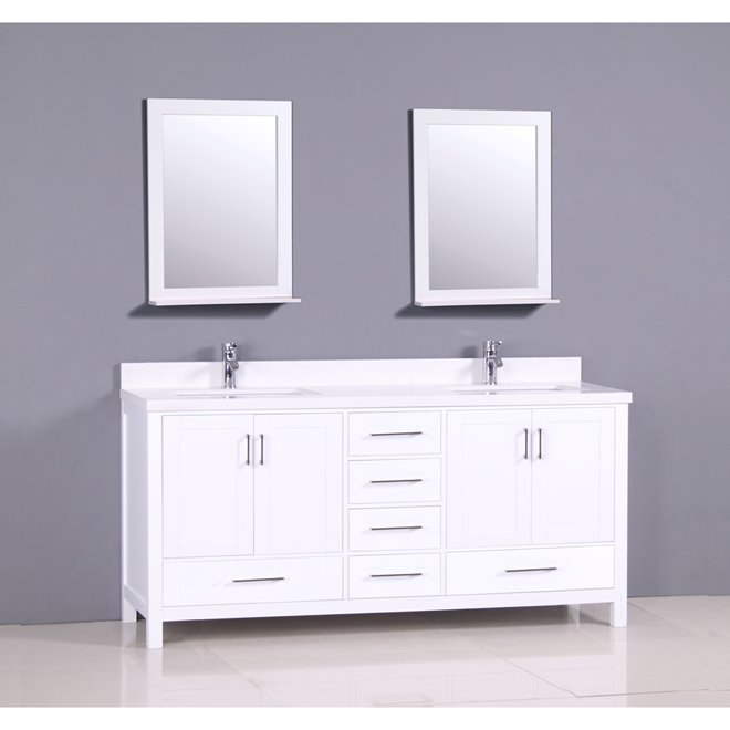 Golden Elite Vanity With Quartz Top 72 White Golden Elite Vanity With Quartz Top 72 White